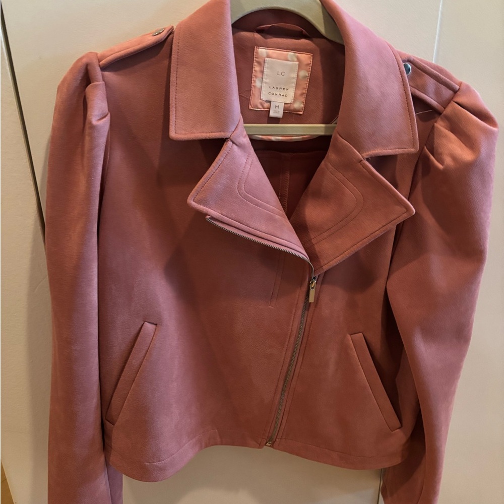 Pink Lauren Conrad moto jacket